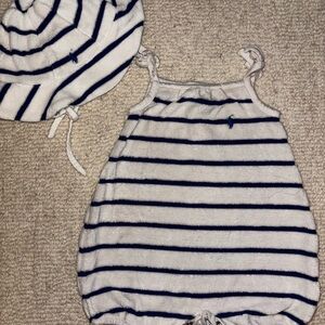 Ralph Lauren Navy and White Striped Baby Outfit
